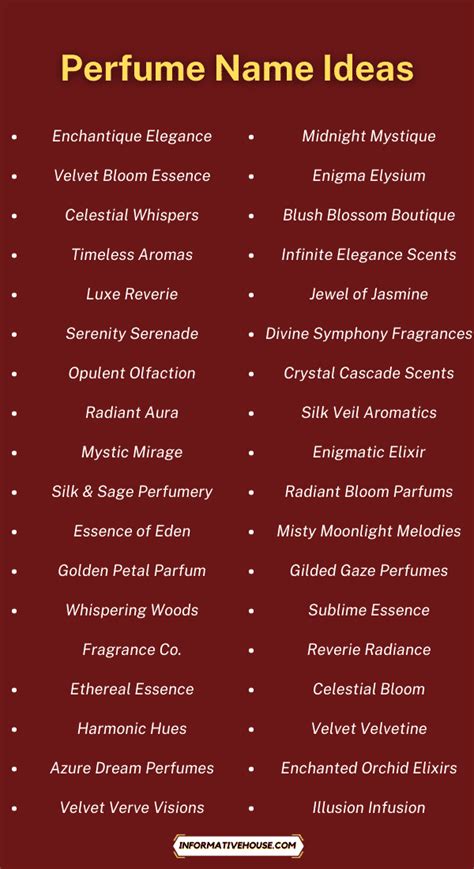 perfume name ideas|catchy names for perfume business.